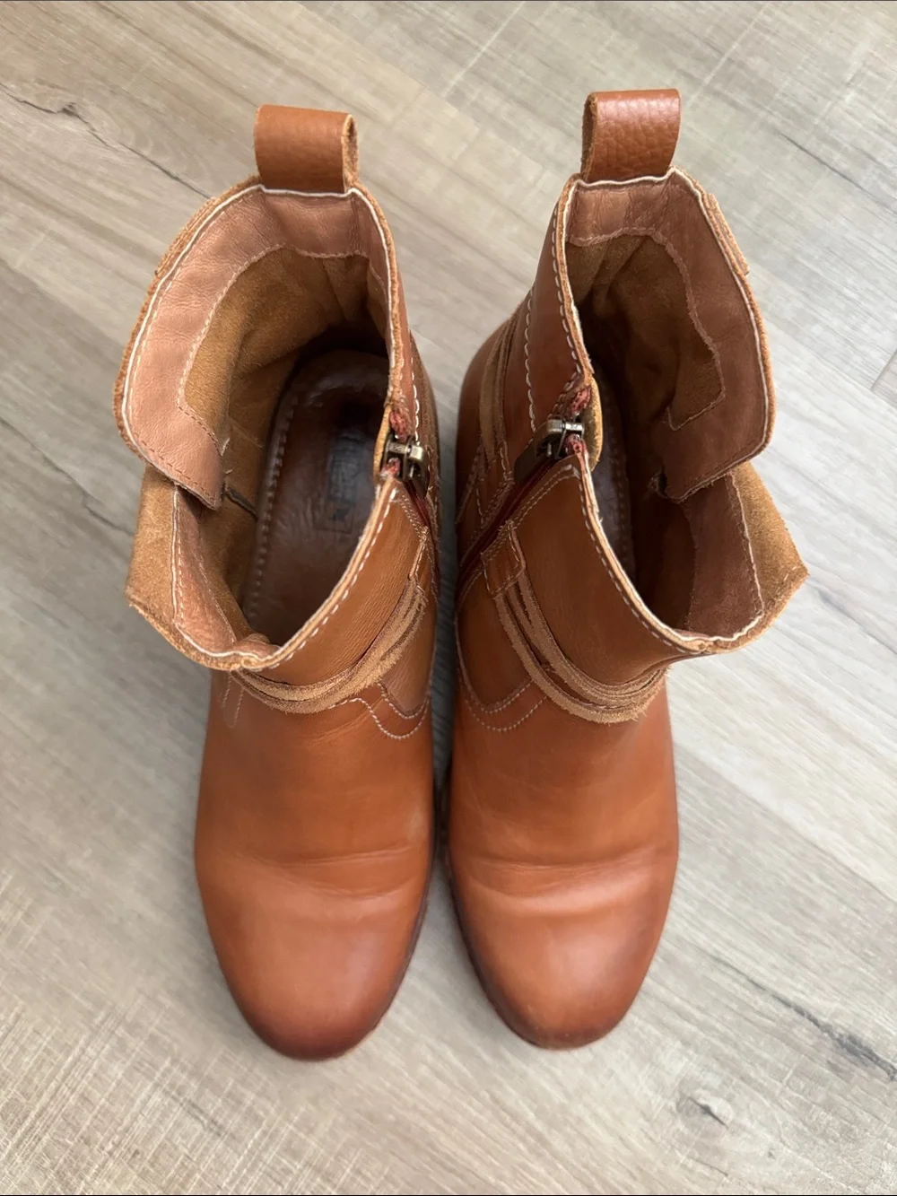 Pikolinos Cognac Leather Ankle Boots EU 39 | US Size 8.5 Western Boho